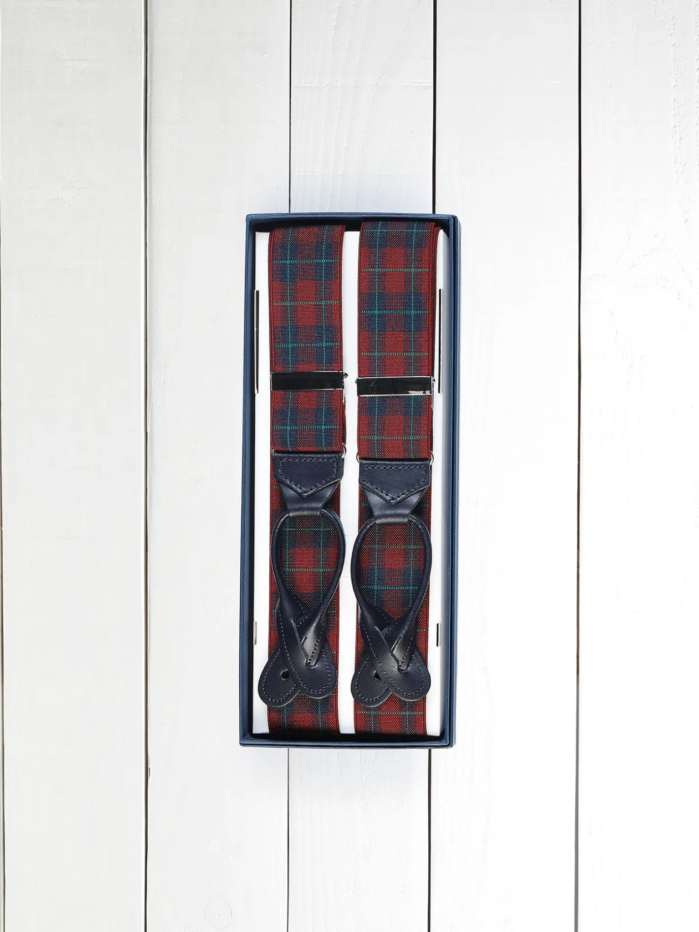 hollington Accessoires*bretelles élastiques tartan rouge albert thurston