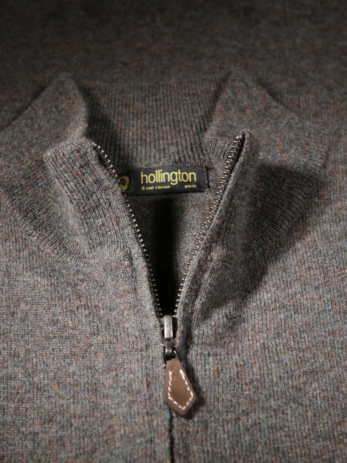 hollington Maille*cardigan zippé en geelong brun cask