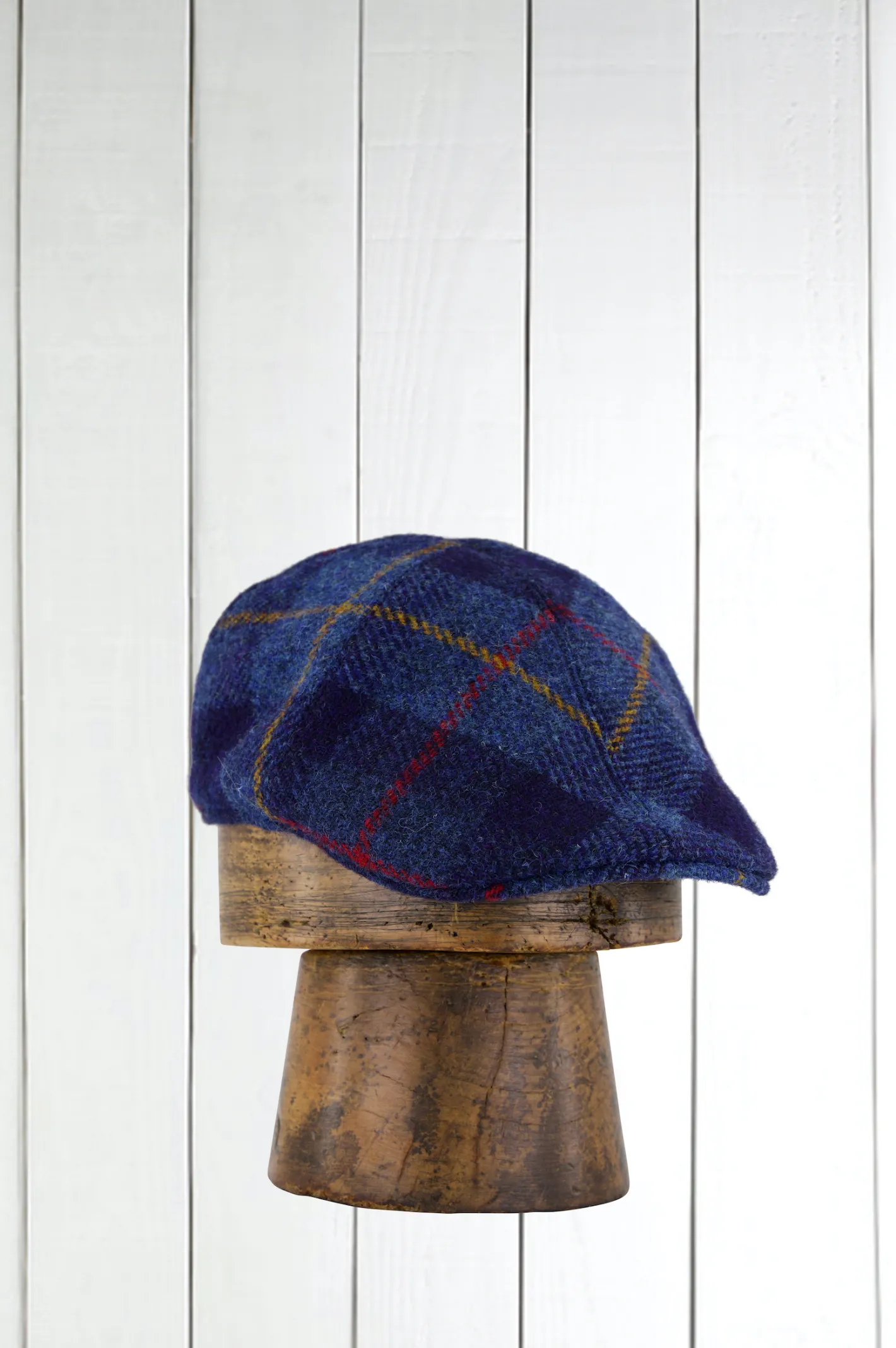 hollington Accessoires*casquette en harris tweed bleu