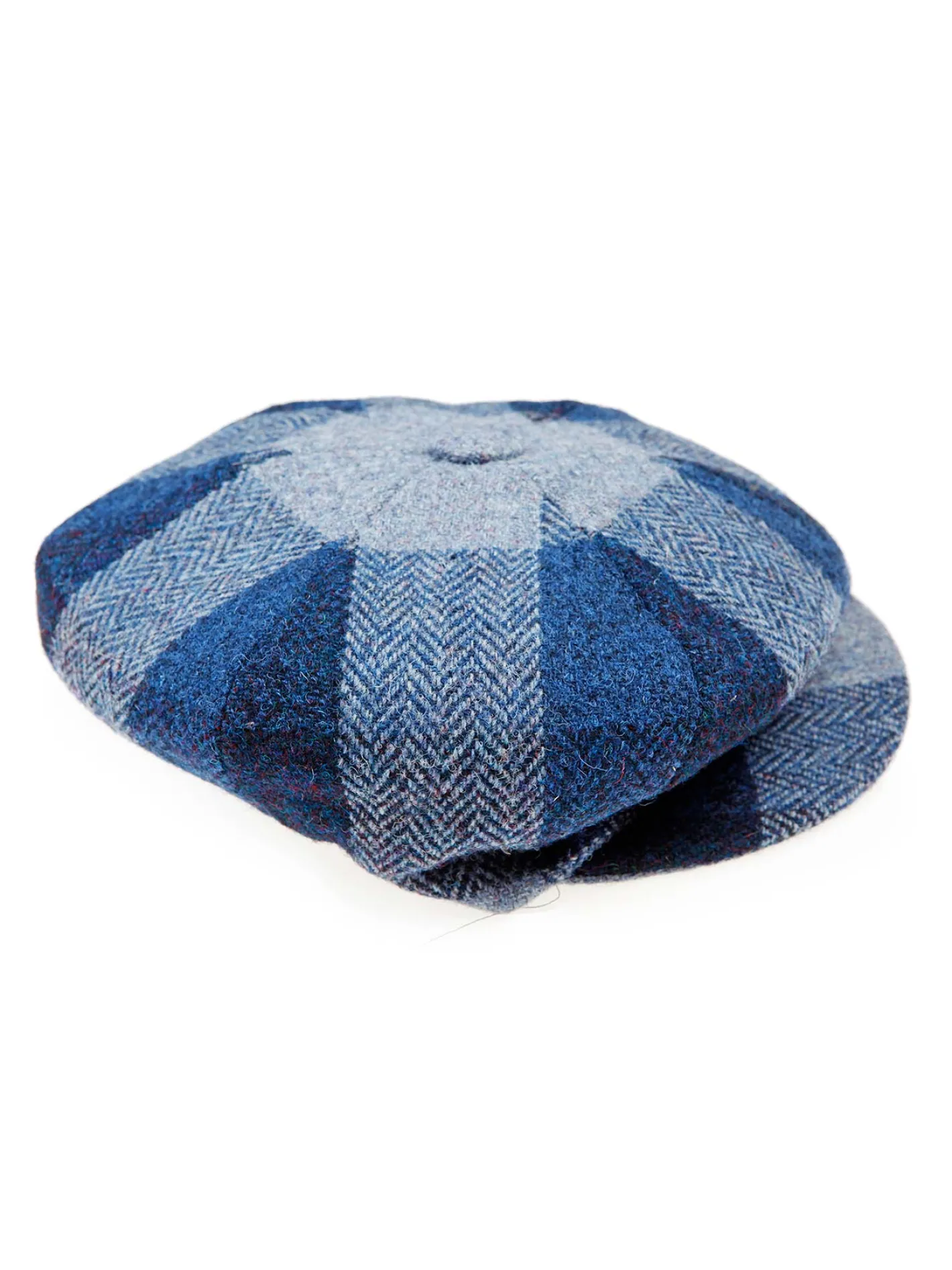 hollington Accessoires*casquette irlandaise coupe gavroche en tweed à tartan bleu