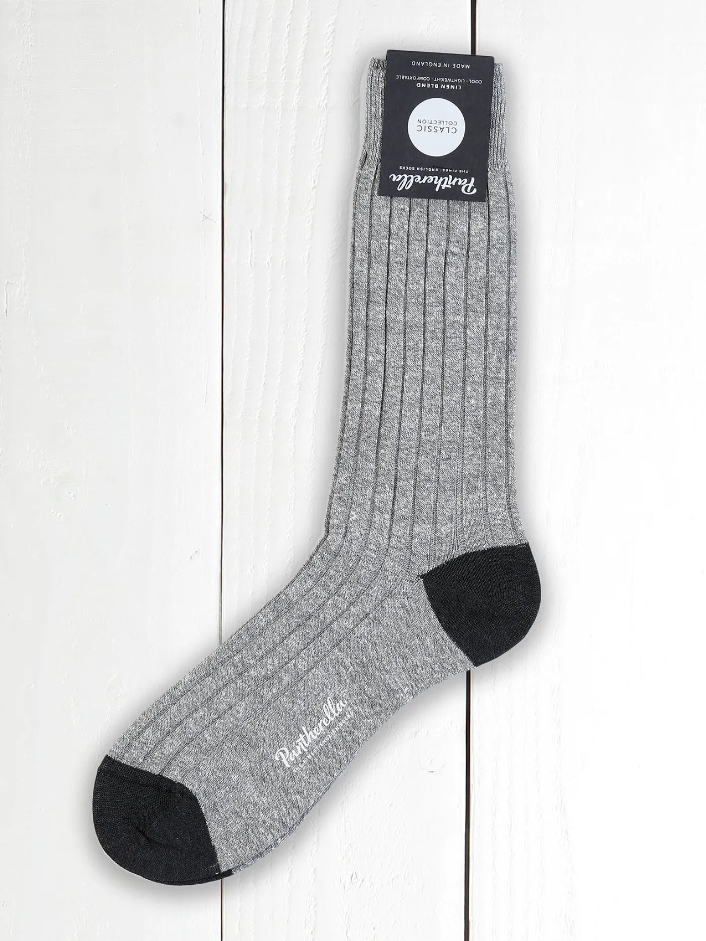 hollington Accessoires*chaussettes pantherella anthracite en lin et coton