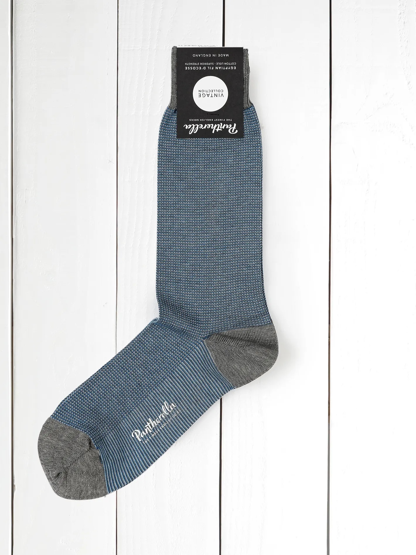 hollington Accessoires*chaussettes pantherella grey pinpoint en fil d'Écosse