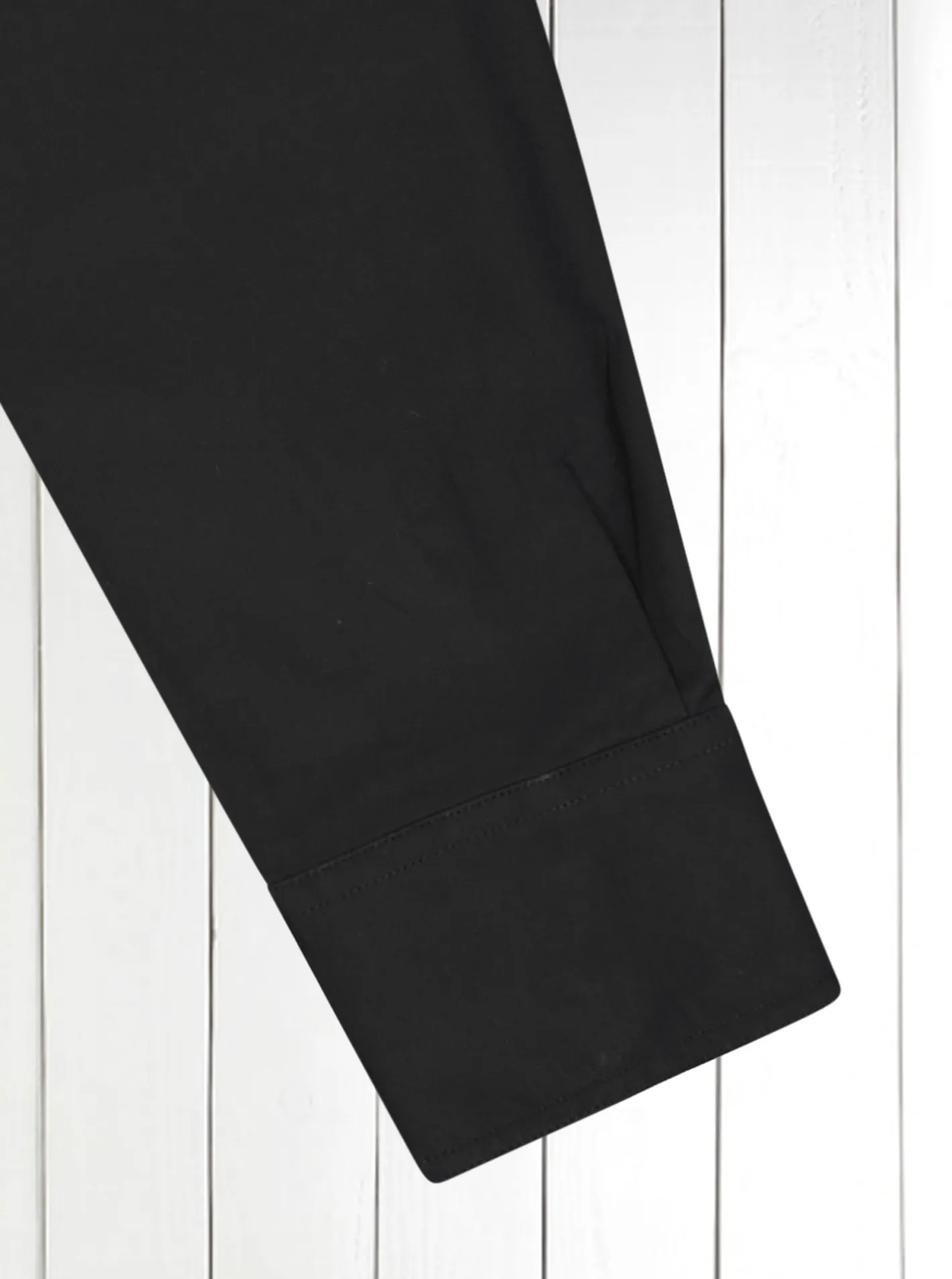 chemise__col_mao_en_popeline_noir__boutons_multicolores_5.webp hollington Chemises*chemise à col mao en popeline noir à boutons multicolores