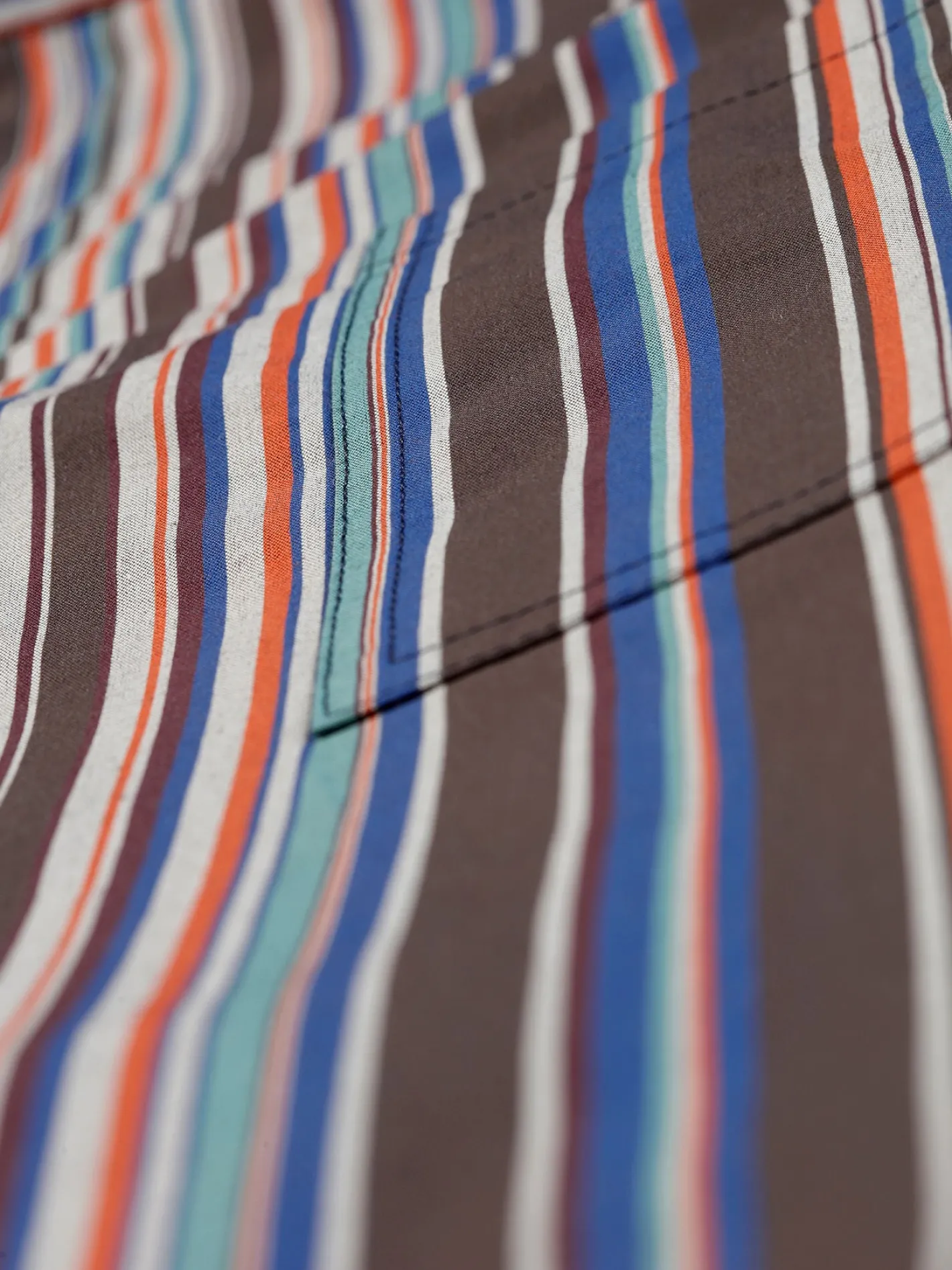 hollington Chemises*chemise à col nehru en toile de coton à rayures bordeaux