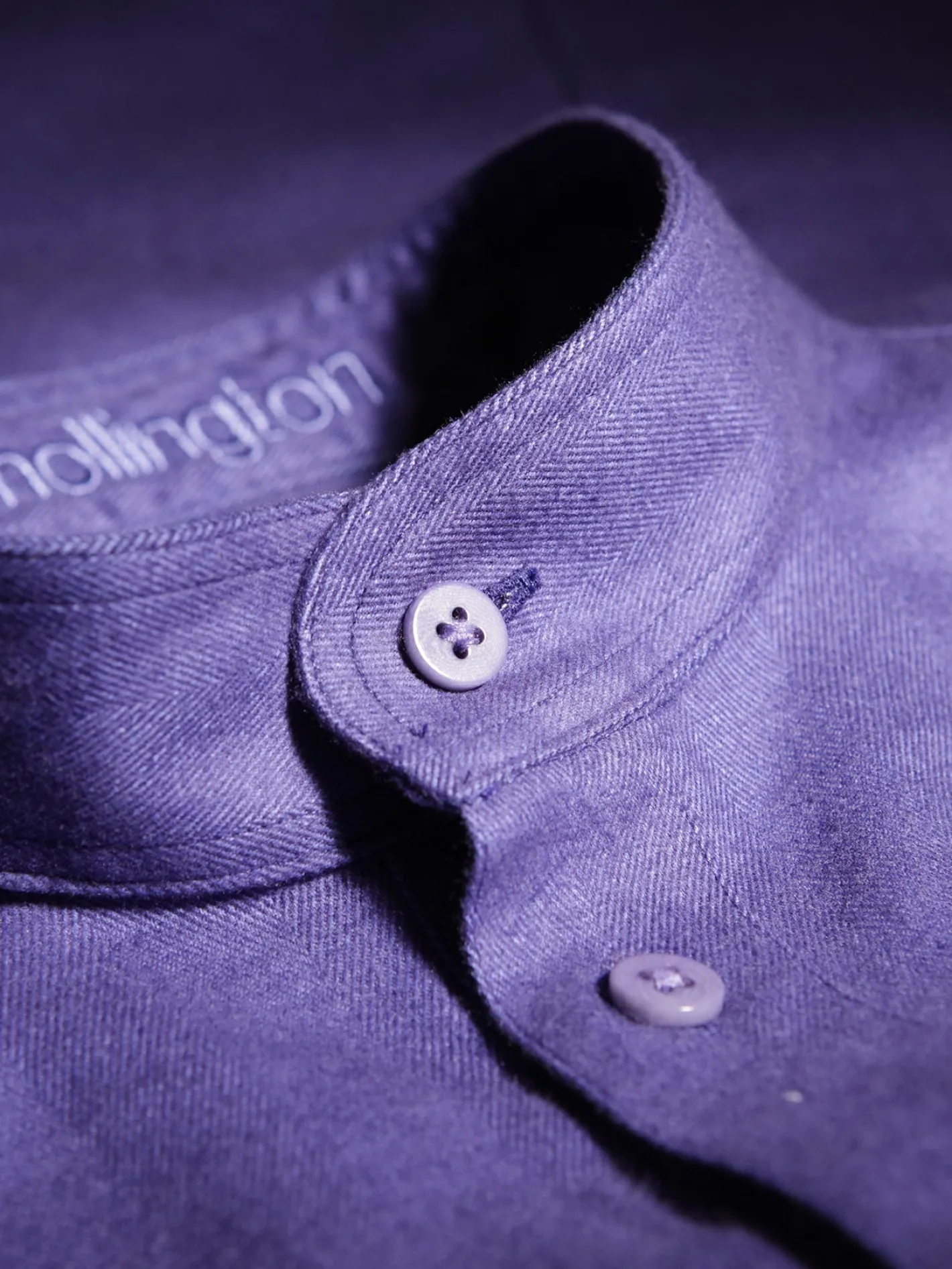 hollington Chemises*chemise col mao en coton brossé violet