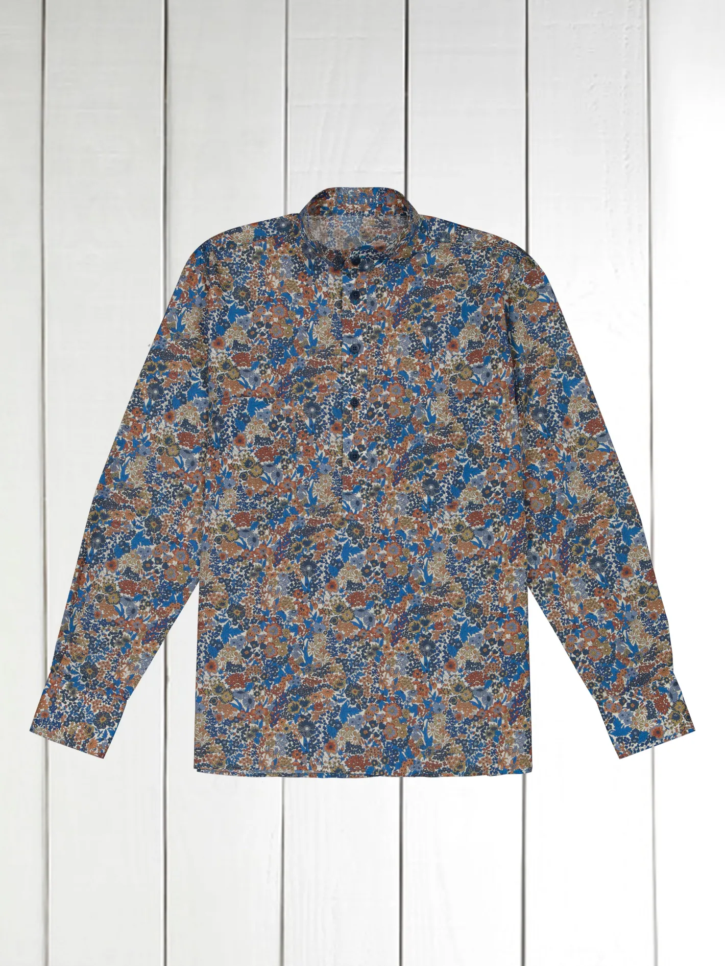 hollington Chemises*chemise col mao en coton Liberty® à motif automn flowers