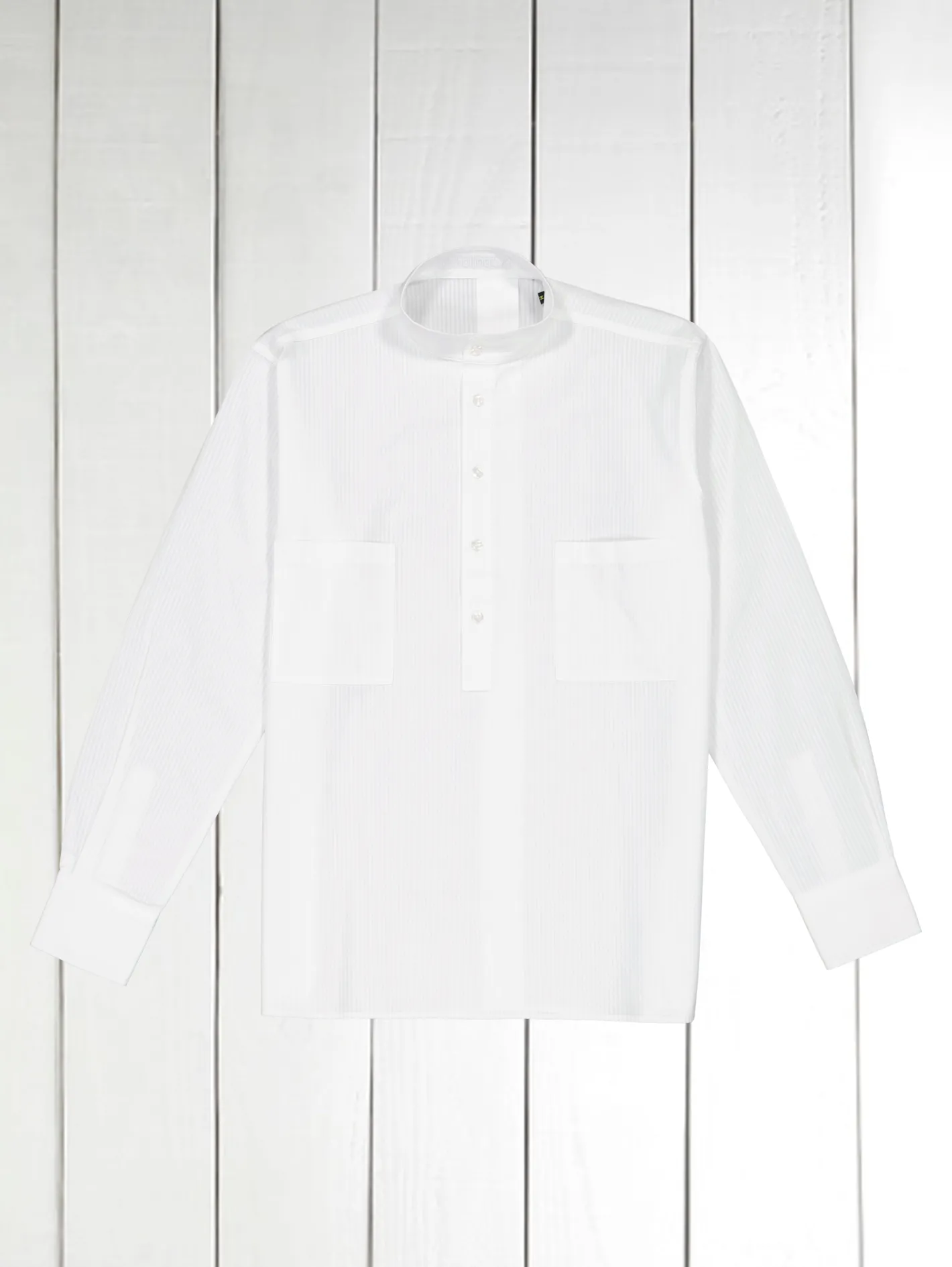 hollington Chemises*chemise col mao en coton neige