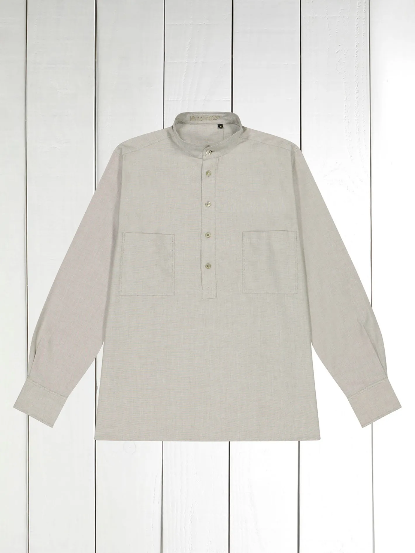 hollington Chemises*chemise col mao en coton oxford lichen