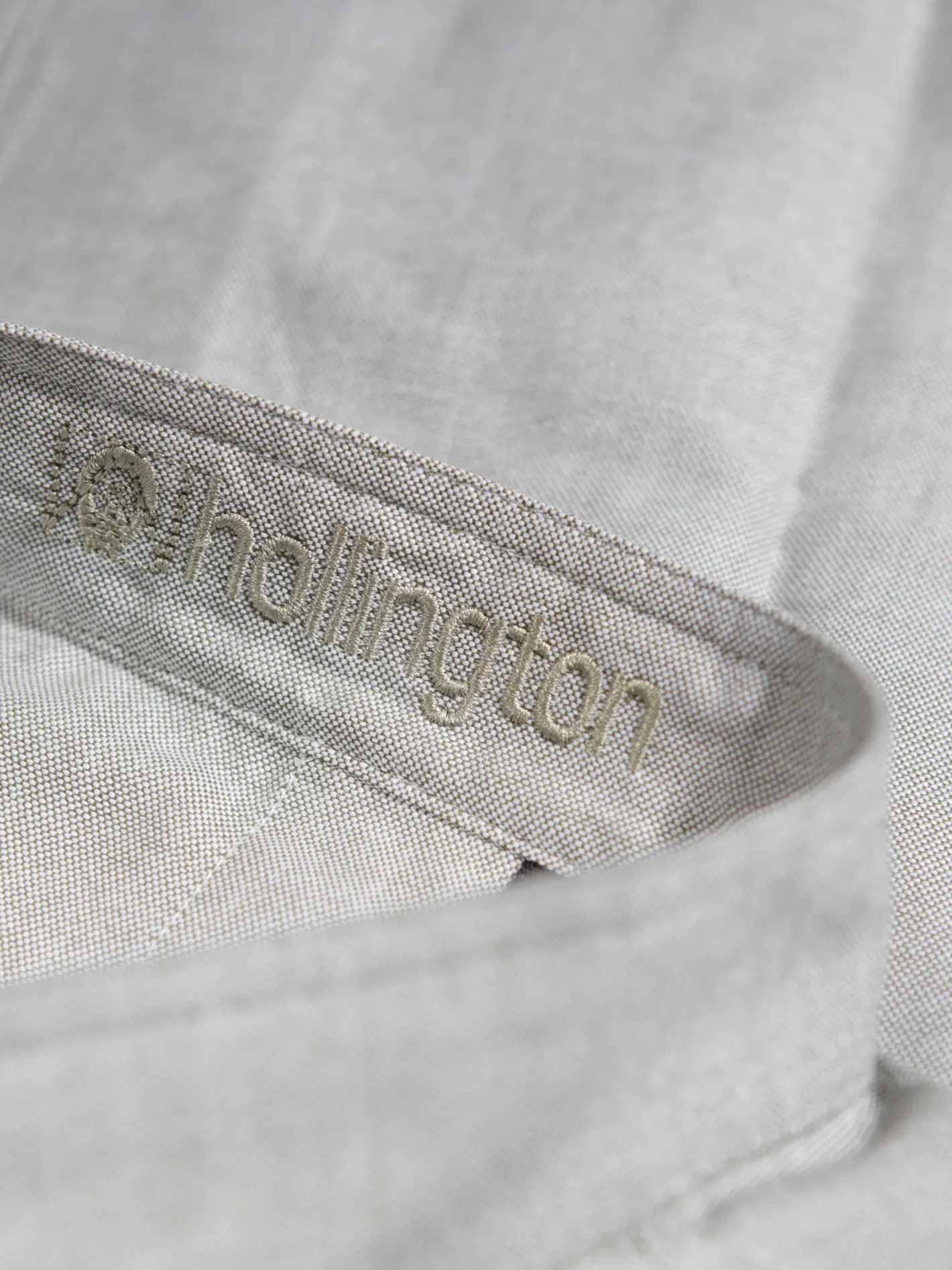 hollington Chemises*chemise col mao en coton oxford lichen