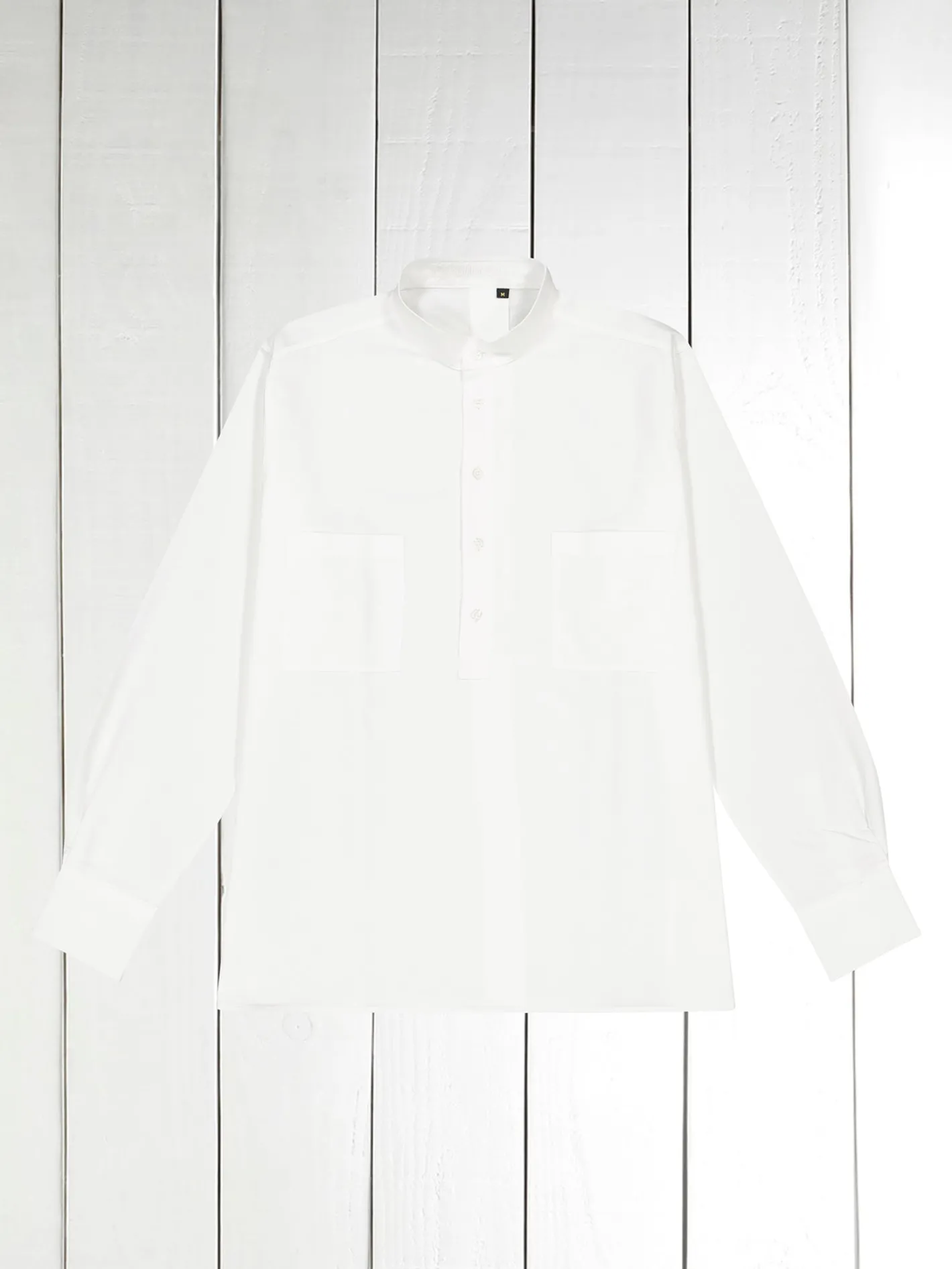 hollington Chemises*chemise col mao en coton oxford white