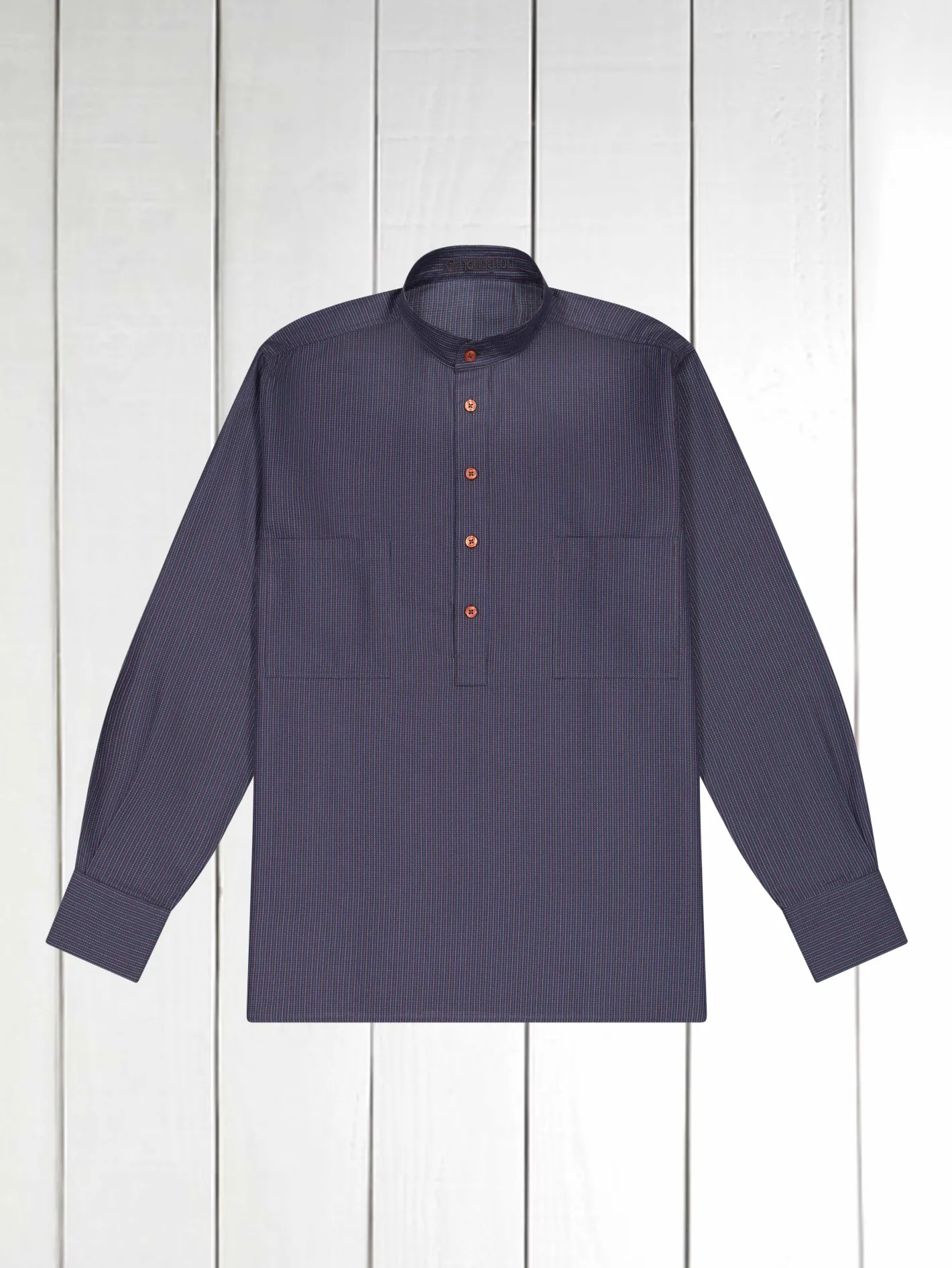 hollington Chemises*chemise col mao en coton pin point