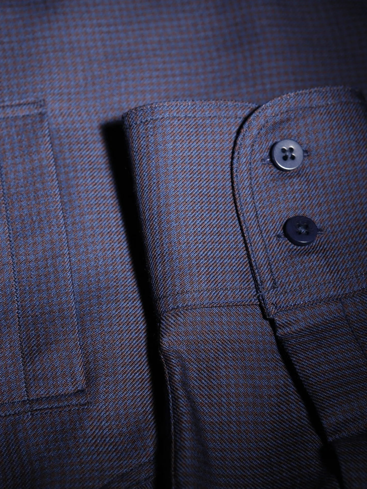 hollington Chemises*chemise col mao en laine violine marine prince de galles