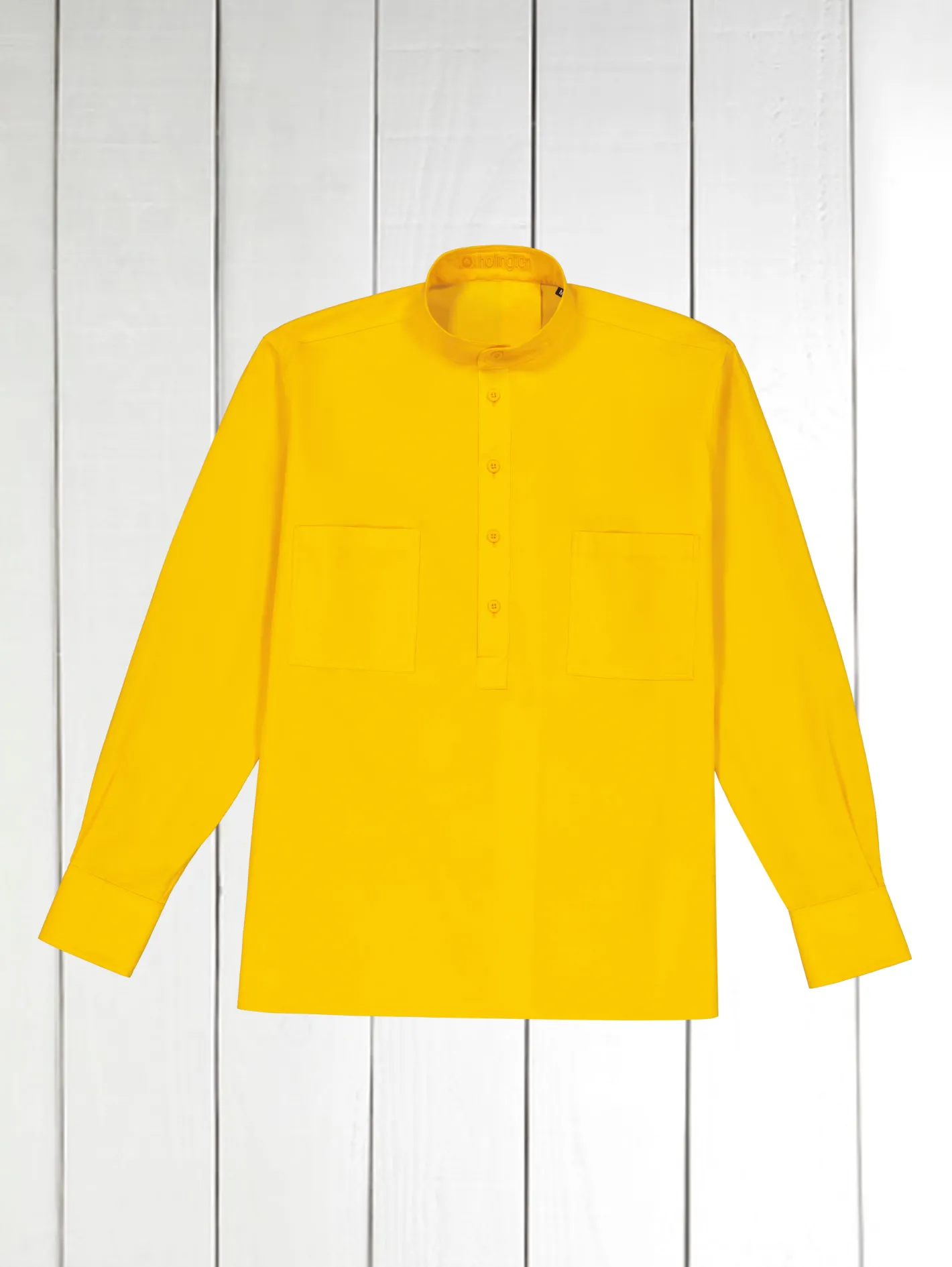 hollington Chemises*chemise col mao en velours milleraies jaune