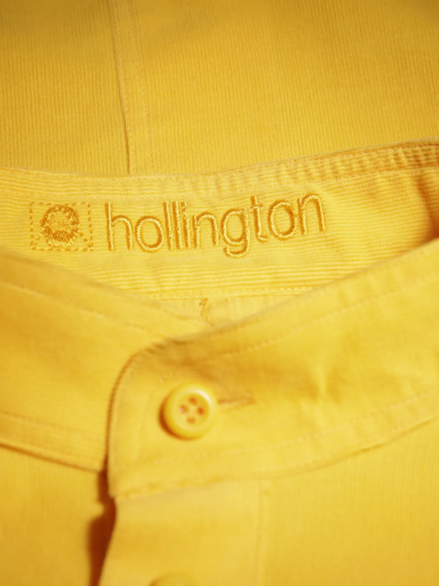 hollington Chemises*chemise col mao en velours milleraies jaune