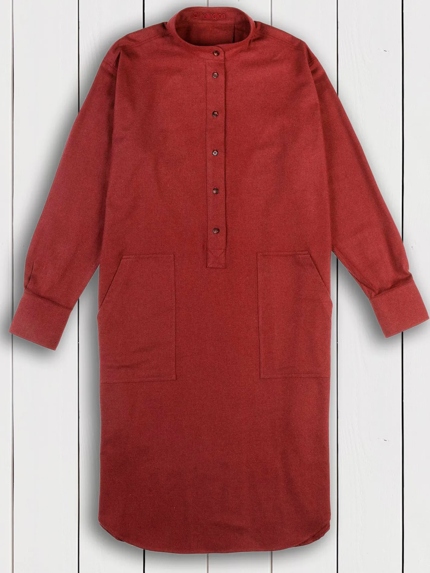 hollington Chemises*chemise de nuit kamiz en flanelle de coton bordeaux