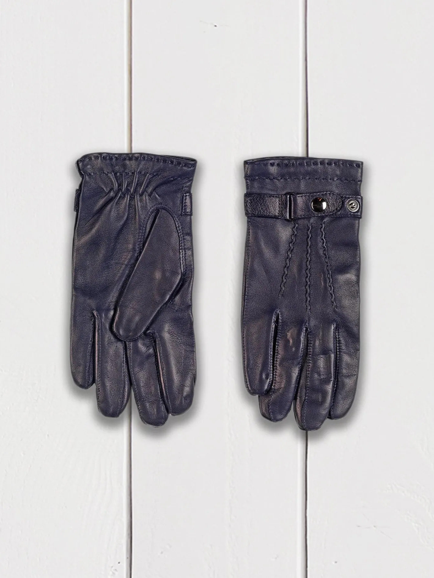 hollington Accessoires*gants en cuir d'agneau véritable dark navy