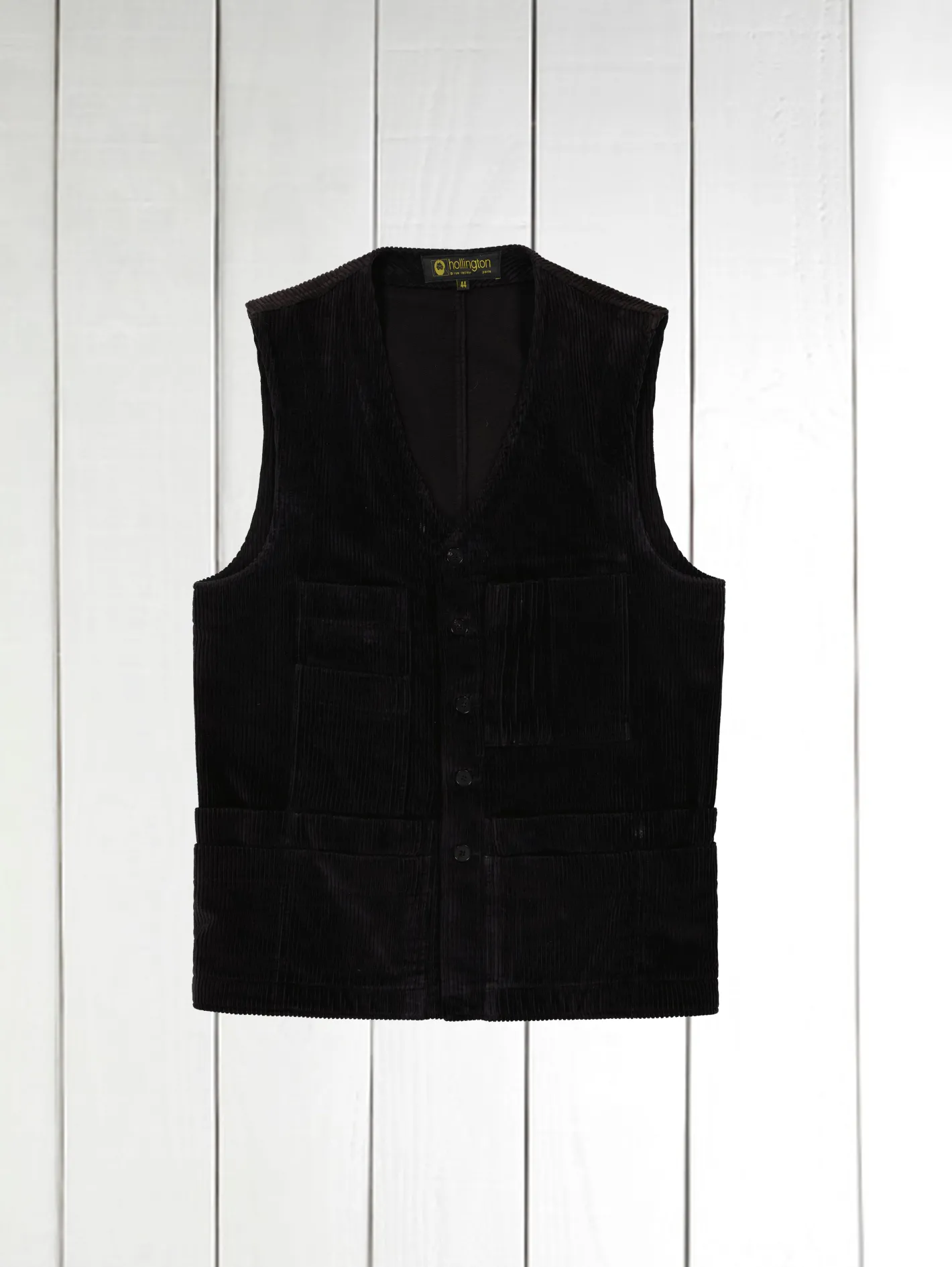 hollington Gilets*gilet 20 poches en velours de laine noir