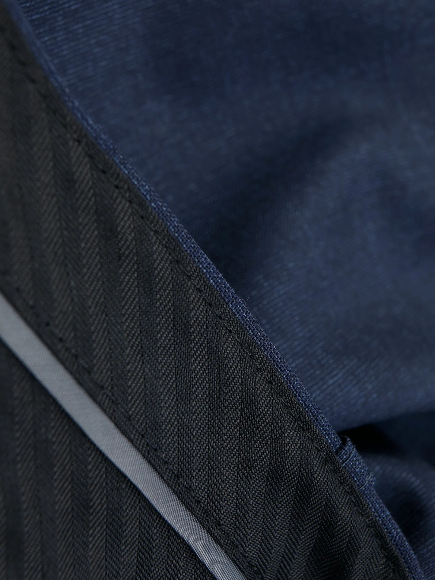 hollington Pantalons*pantalon italien siza en fil-à-fil de laine infroissable bleu minuit