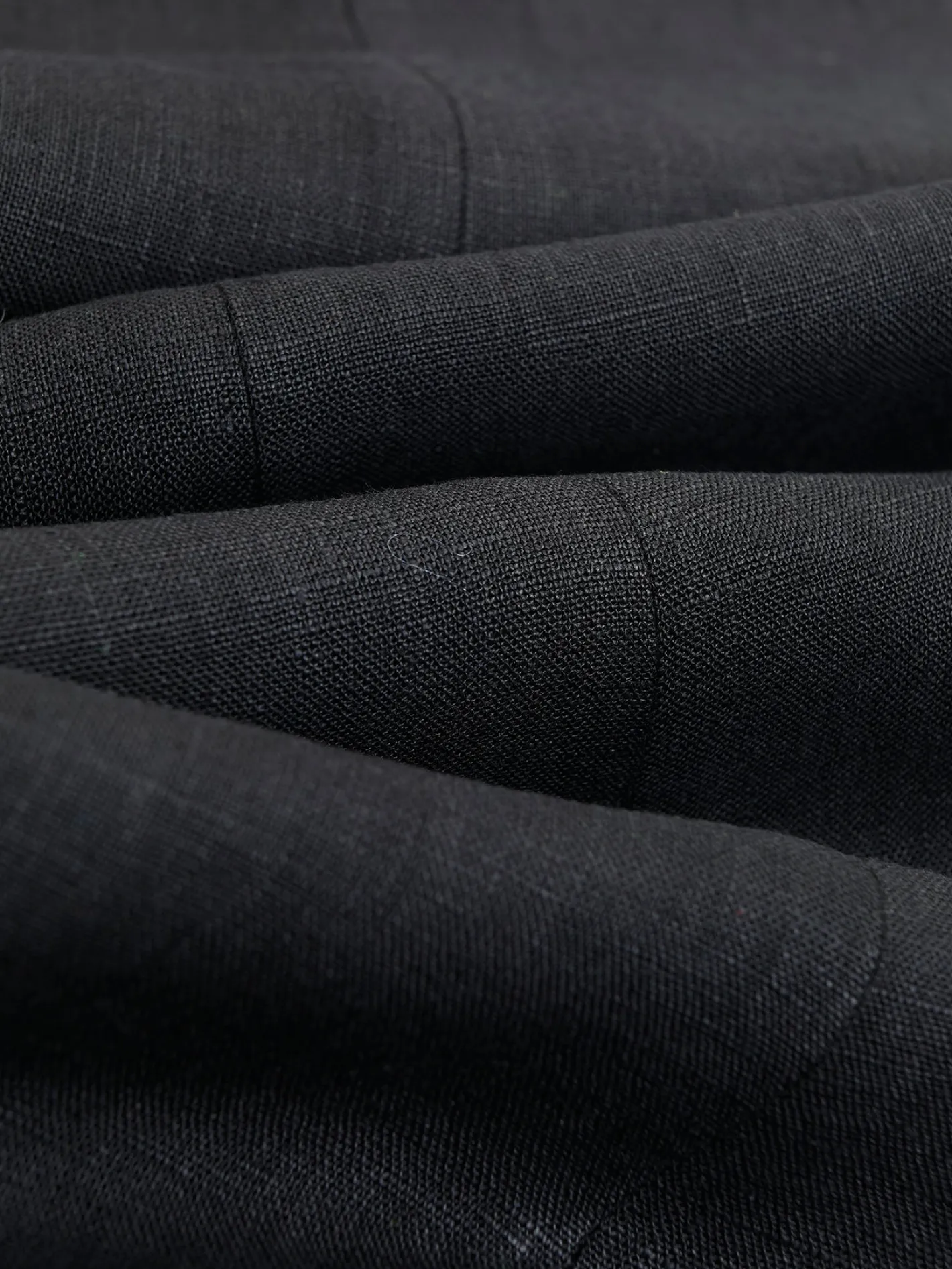 hollington Pantalons*pantalon italien siza en toile pur lin noir très légère