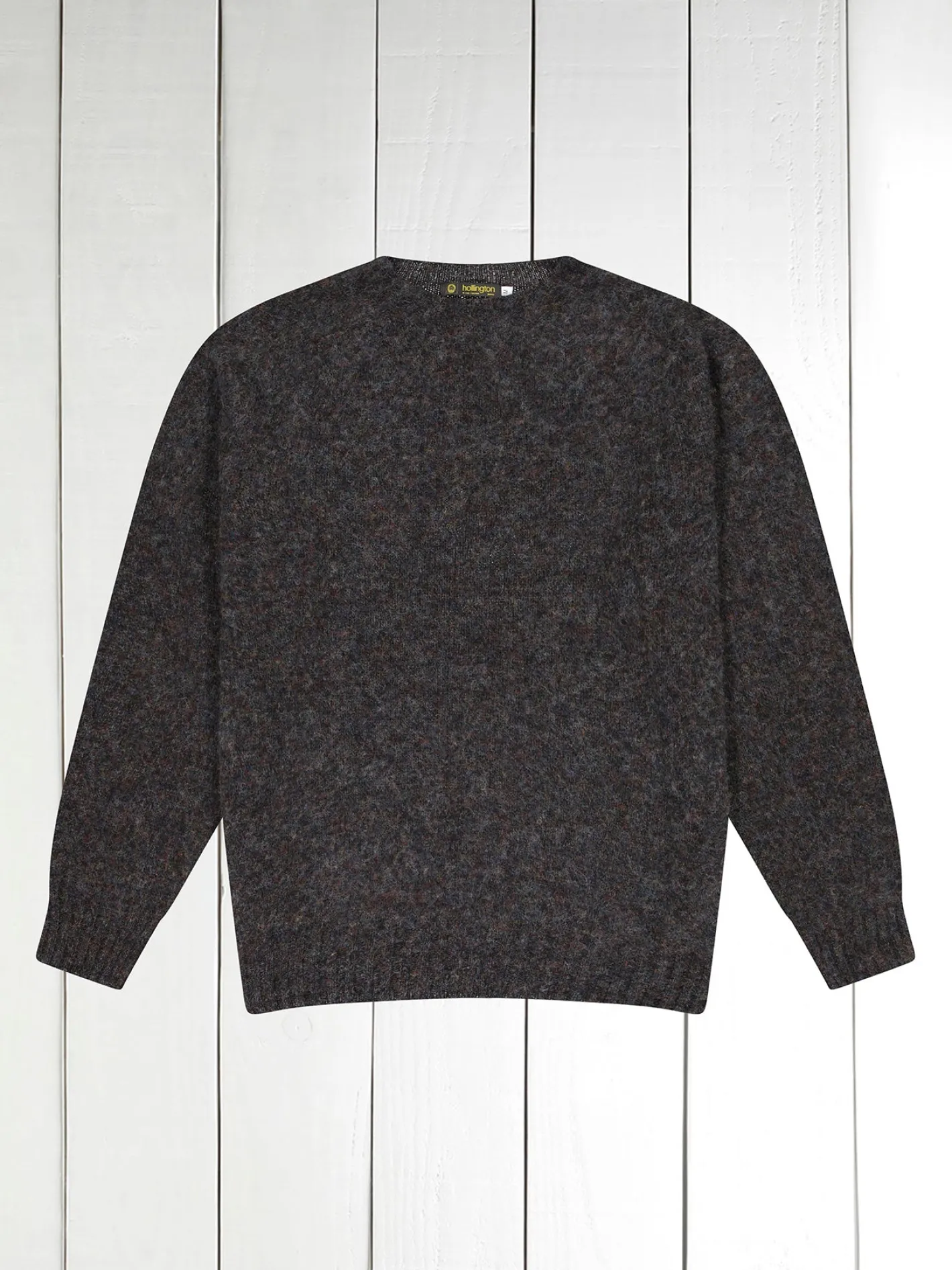 hollington Maille*pull-over à col rond 100 % shaggy wool charbon