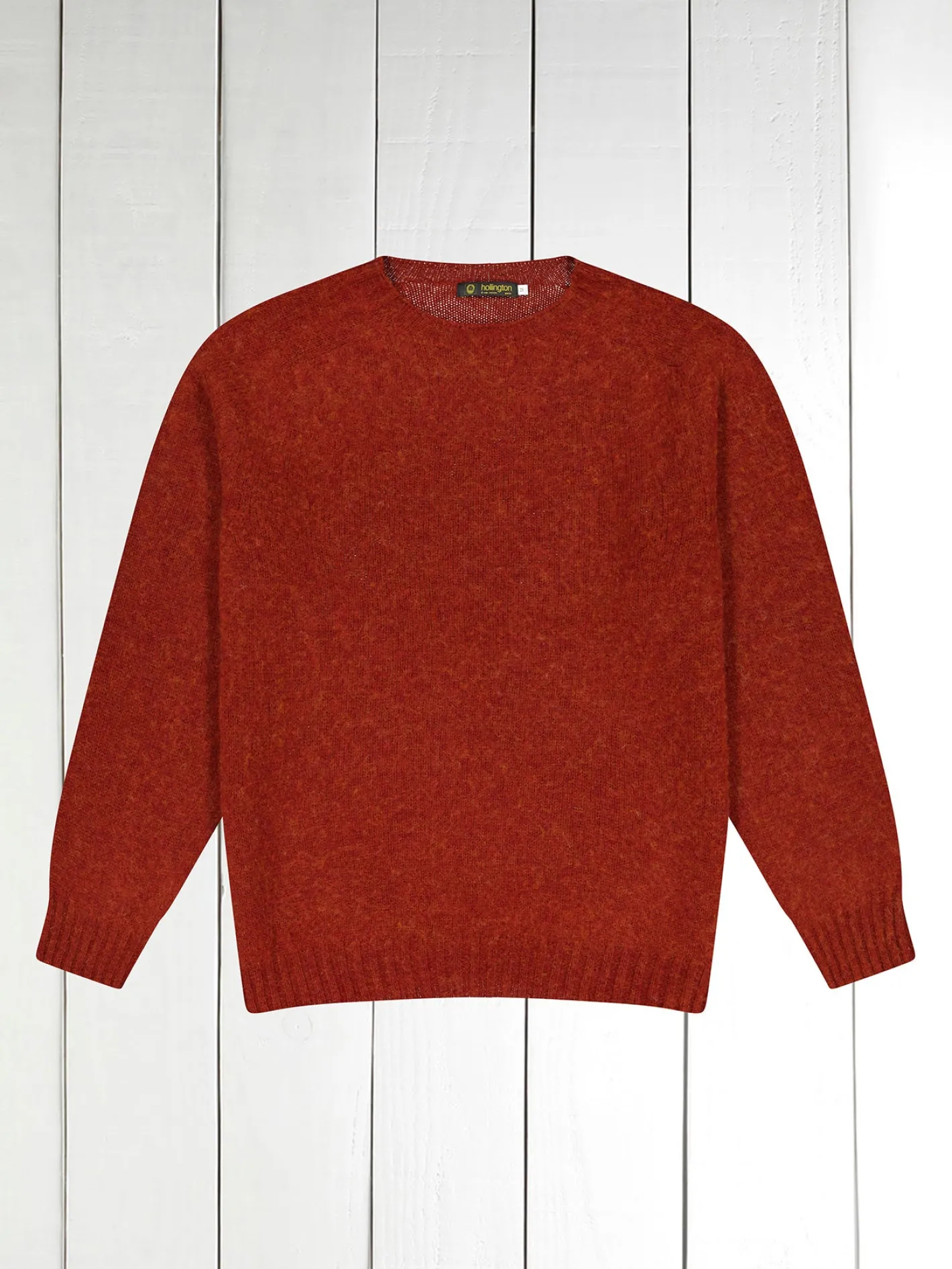 hollington Maille*pull-over à col rond 100 % shaggy wool feu