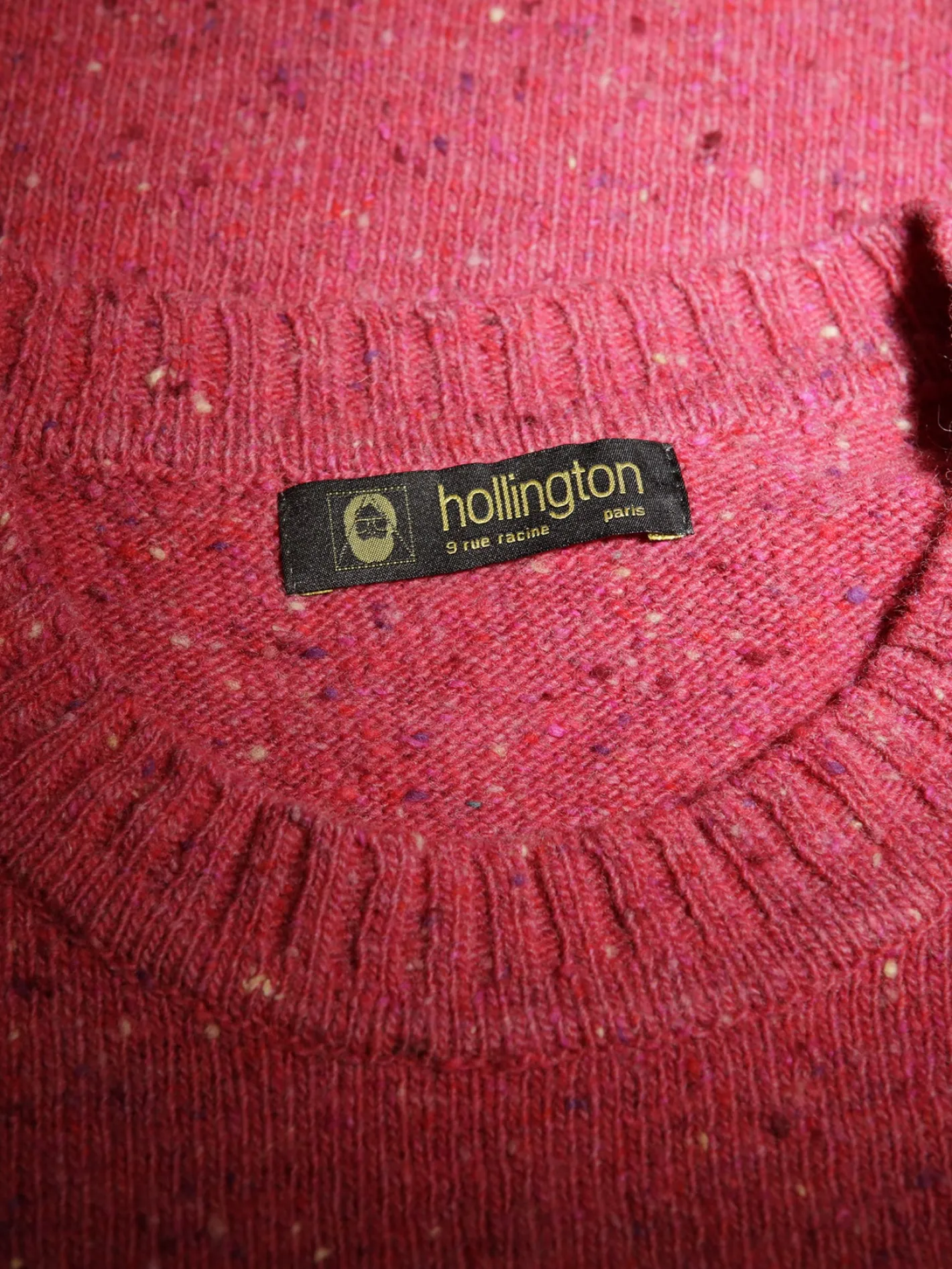 hollington Maille*pull-over à col rond en donegal de laine soie et cachemire pink
