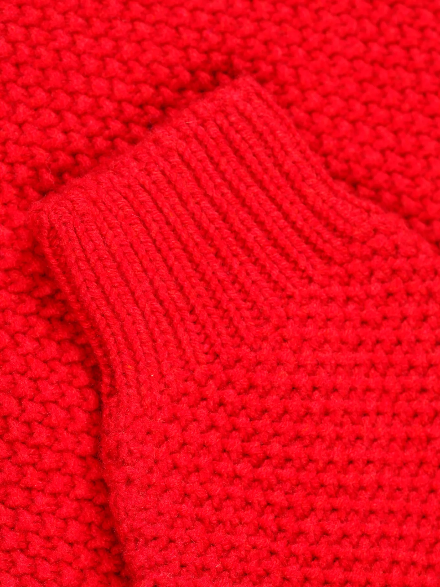 hollington Maille*pull-over superfine lambswool rouge jaspe à col rond