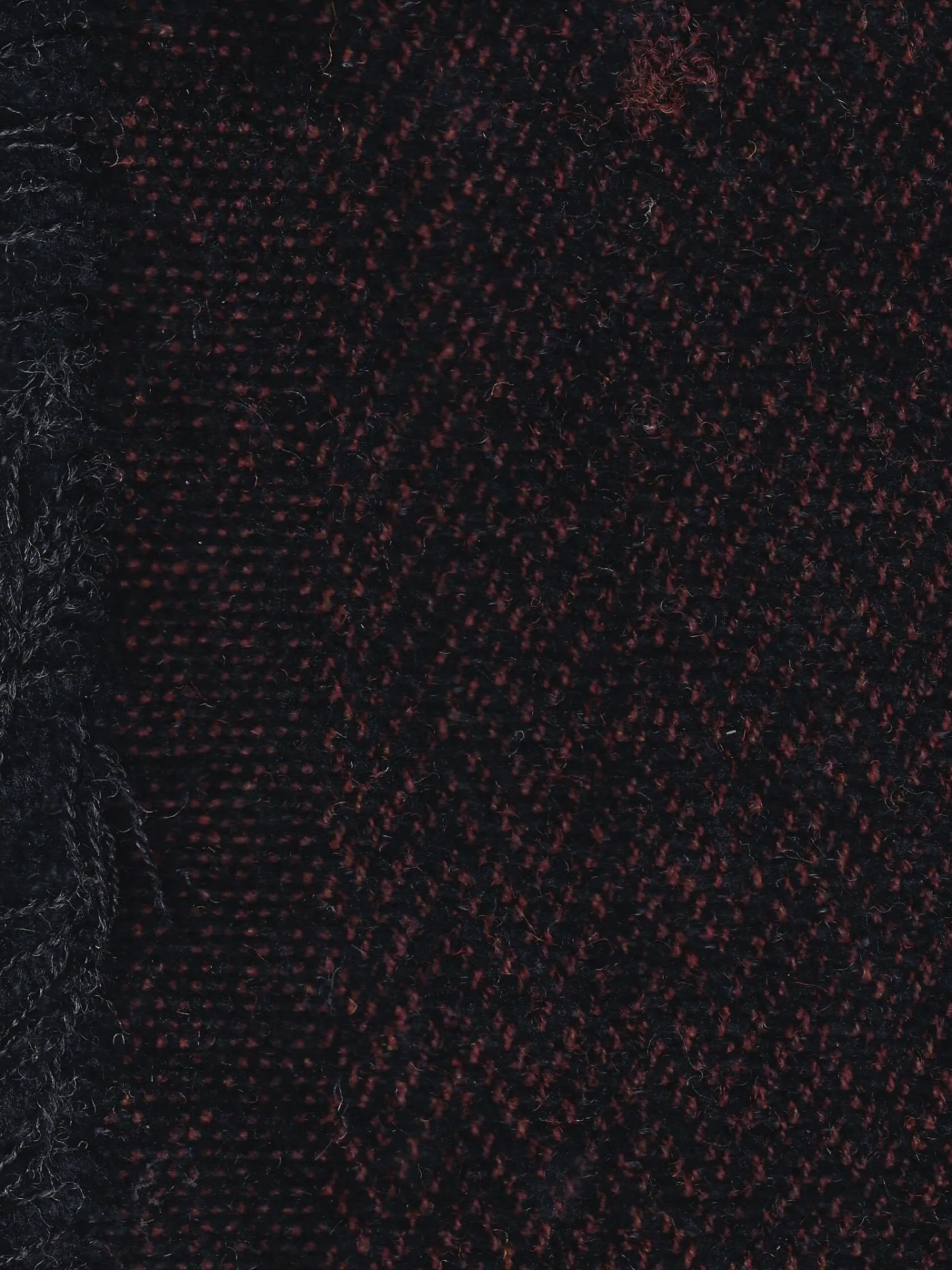 hollington Tissus Au Mètre*tissu chenille laine et coton prune brun à chevrons noirs