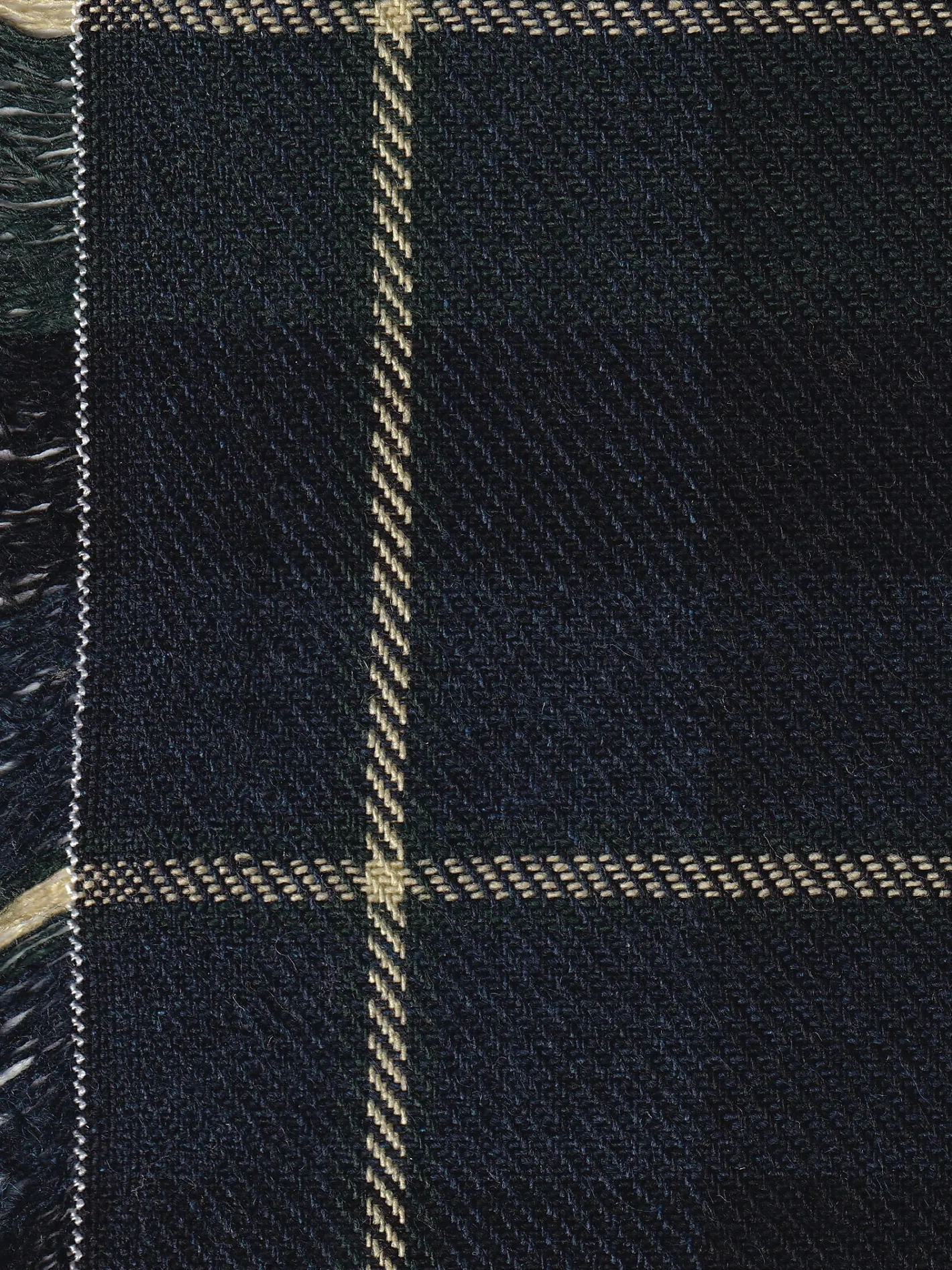 hollington Tissus Au Mètre*tissu de doublure en serge de laine à motif tartan black watch and yellow