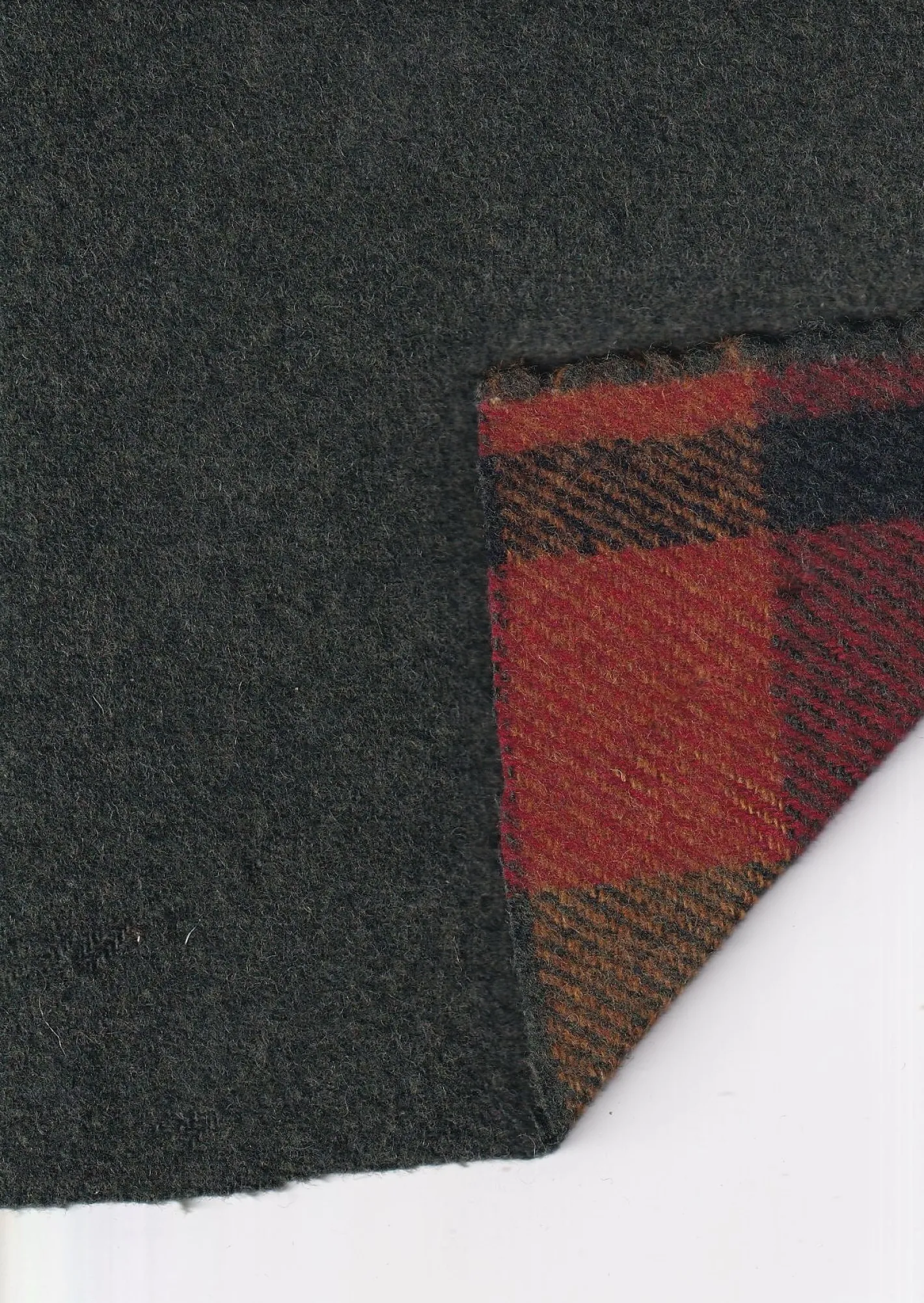 hollington Tissus Au Mètre*tissu drap de laine double-face green à tartan jaune et rouge