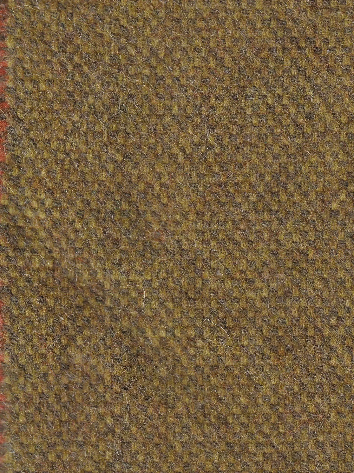 hollington Tissus Au Mètre*tissu en drap de laine double-face épais orange sur vert fougère