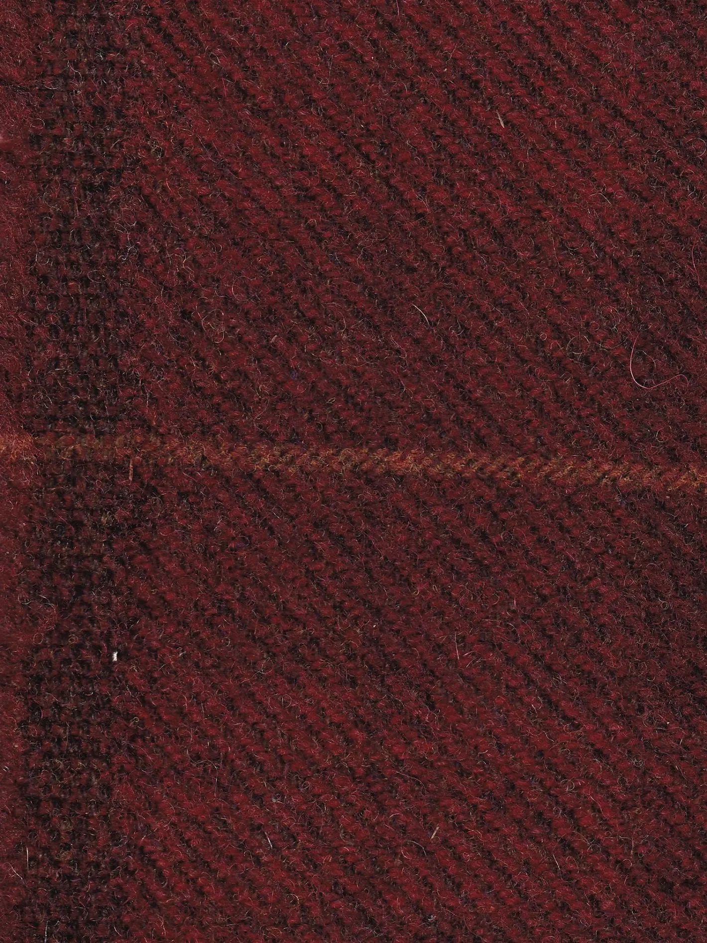 hollington Tissus Au Mètre*tissu en serge de laine bordeaux et carreaux jaune