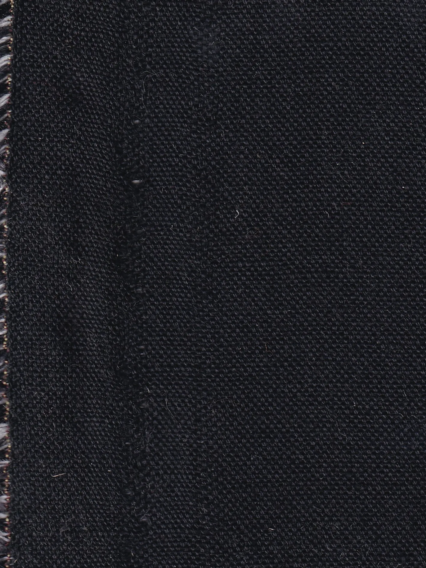 hollington Tissus Au Mètre*tissu toile de lin et coton noire double-face sur pied de poule gris