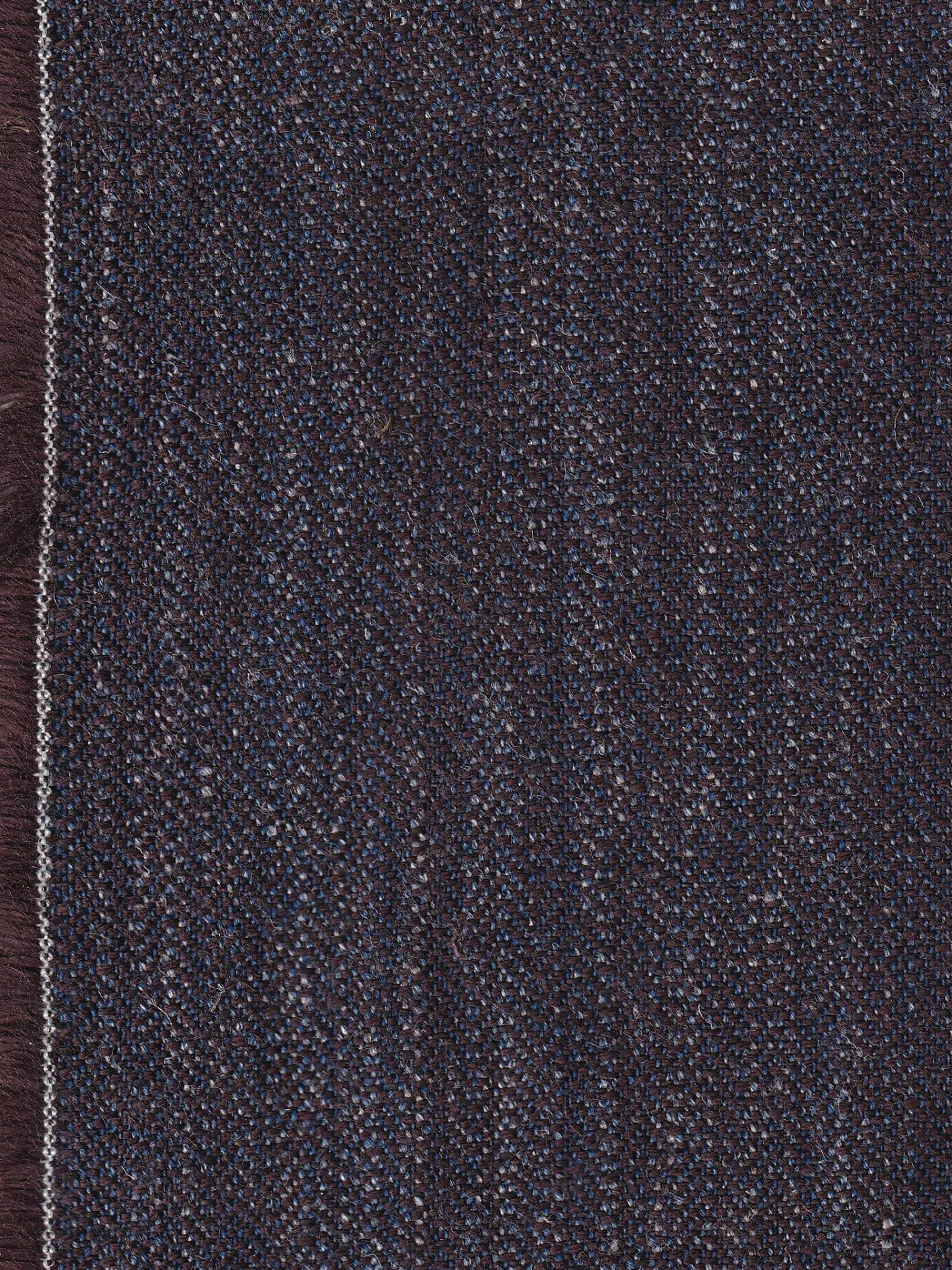 hollington Tissus Au Mètre*tissu toile laine et lin prune chiné craie et bleu