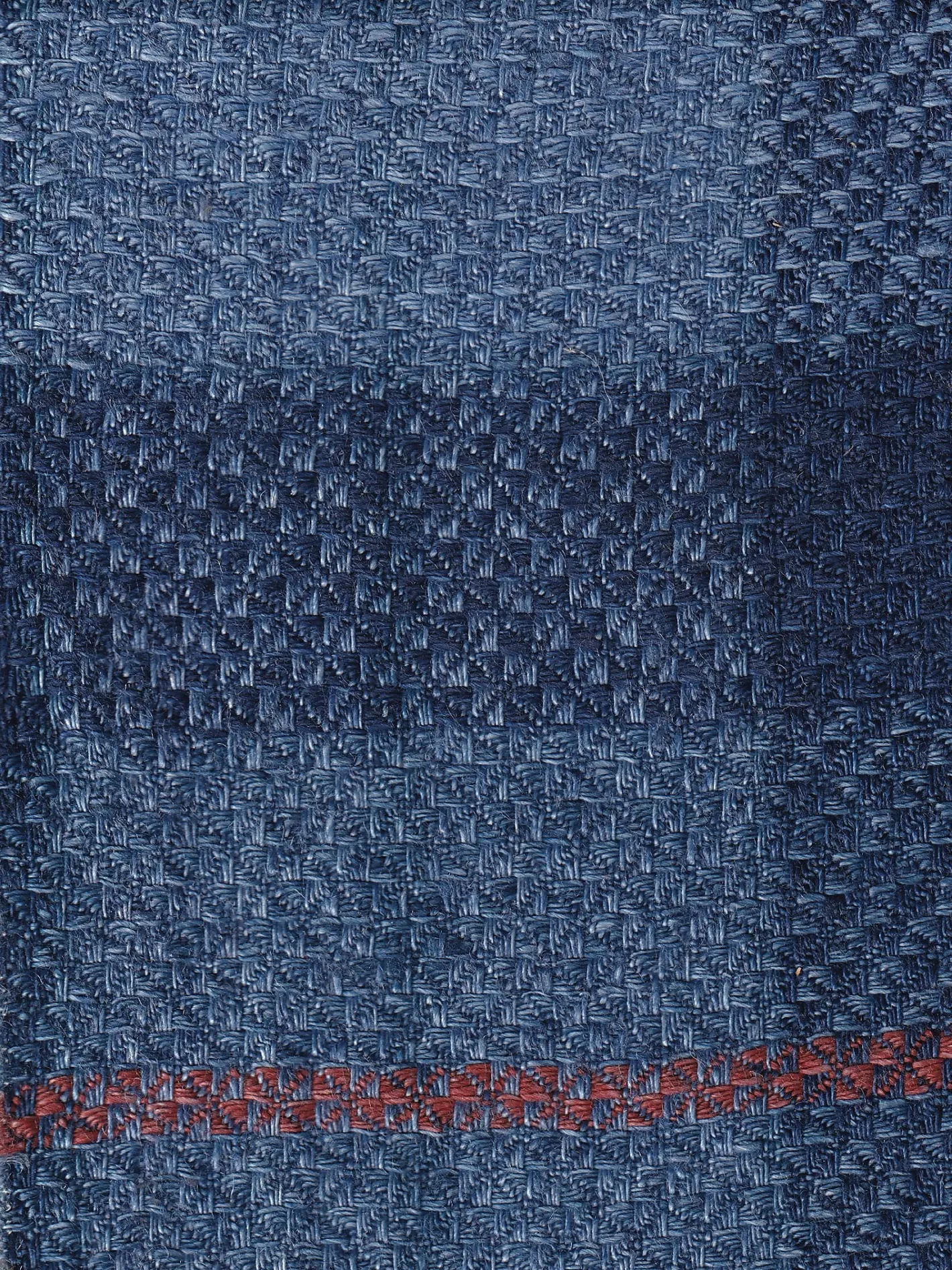 hollington Tissus Au Mètre*tissu toile pur lin tartan bleu mer et orange