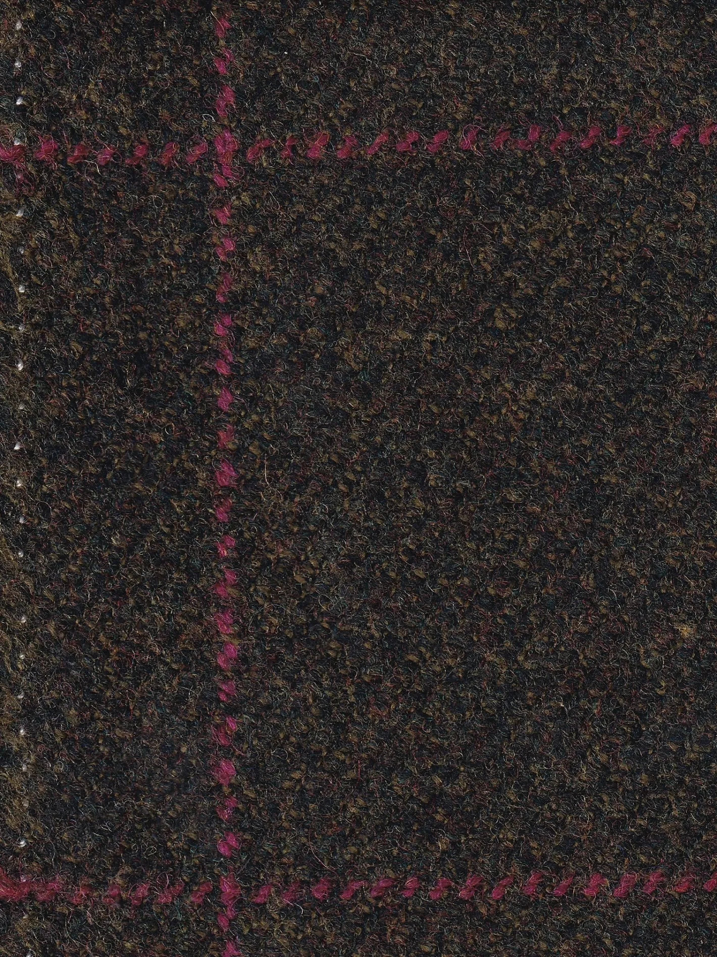 hollington Tissus Au Mètre*tissu tweed british racing green à carreaux rose